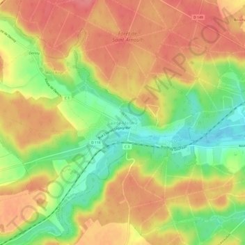Carte topographique Sainte-Mesme, altitude, relief