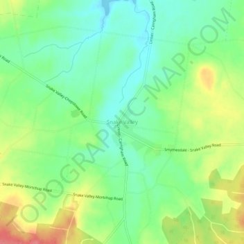Carte topographique Snake Valley, altitude, relief