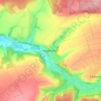 Carte topographique Hegensdorf, altitude, relief