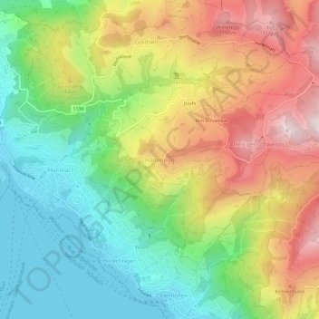 Carte topographique Haltenegg, altitude, relief