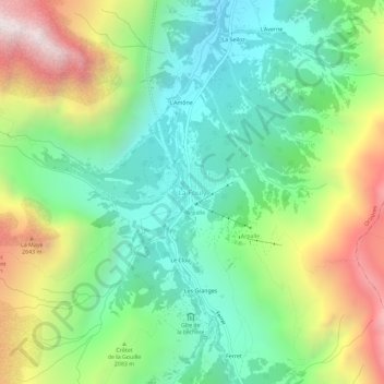 Carte topographique La Fouly, altitude, relief