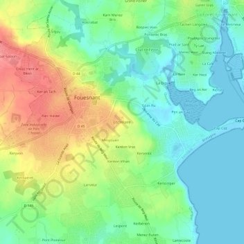Carte topographique Loc'Hilaire, altitude, relief
