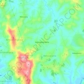 Carte topographique Ambatomandeha, altitude, relief