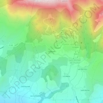 Carte topographique Chaillolet, altitude, relief