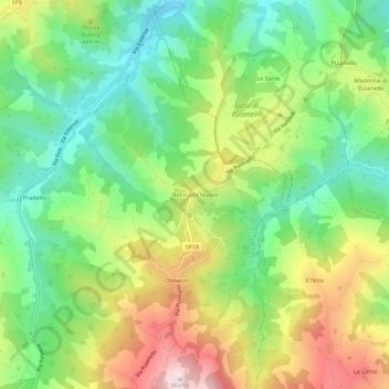 Carte topographique Banzuola Nuova, altitude, relief