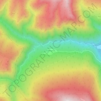 Carte topographique Bergua, altitude, relief