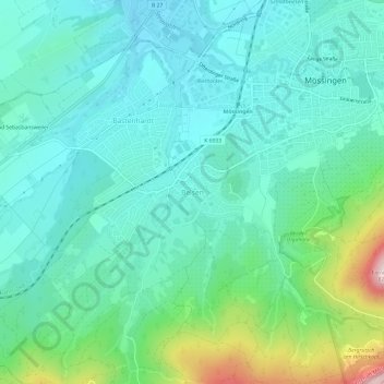 Carte topographique Belsen, altitude, relief