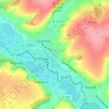Carte topographique Le Colombier, altitude, relief