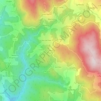 Carte topographique La Roche, altitude, relief