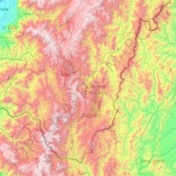 Carte topographique Numbami, altitude, relief