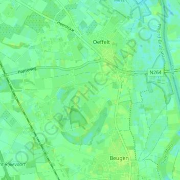 Carte topographique Werveld, altitude, relief