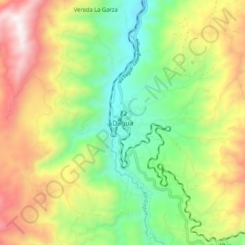 Carte topographique Dagua, altitude, relief