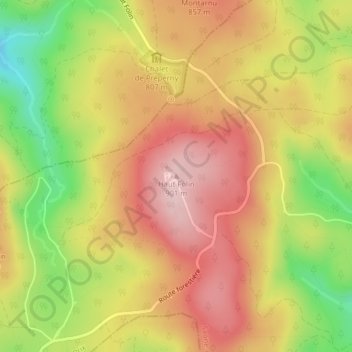 Carte topographique Haut Folin, altitude, relief