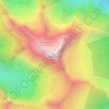 Carte topographique Whitehorse Mountain, altitude, relief