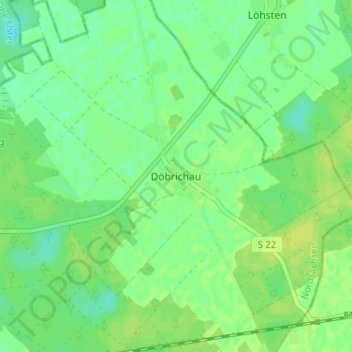 Carte topographique Döbrichau, altitude, relief