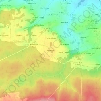 Carte topographique La Sangle, altitude, relief