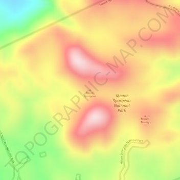 Carte topographique Mount Spurgeon, altitude, relief