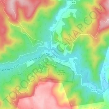 Carte topographique Noojee, altitude, relief