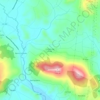 Carte topographique Castrillo del Haya, altitude, relief