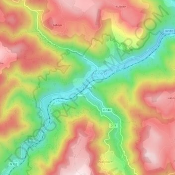 Carte topographique La Gare, altitude, relief