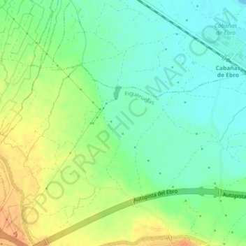 Carte topographique Azuer, altitude, relief