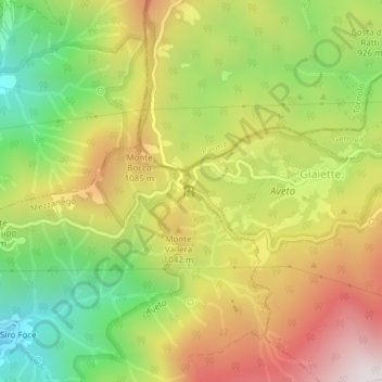 Carte topographique Passo del Bocco, altitude, relief