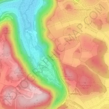 Carte topographique Rötelstein, altitude, relief