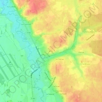 Carte topographique Bel-Air, altitude, relief