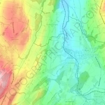 Carte topographique Vuibroye, altitude, relief