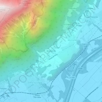 Carte topographique Montailloset, altitude, relief