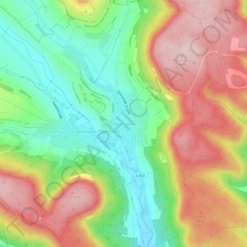 Carte topographique Seitingen, altitude, relief