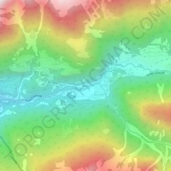 Carte topographique Spino, altitude, relief