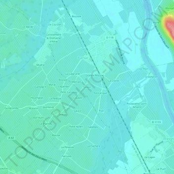 Carte topographique Simon, altitude, relief