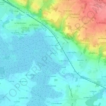 Carte topographique La Porte, altitude, relief