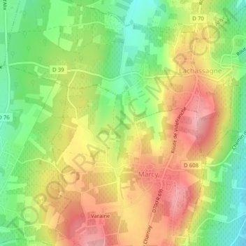 Carte topographique Le Rabat, altitude, relief
