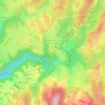 Carte topographique Le Trech, altitude, relief