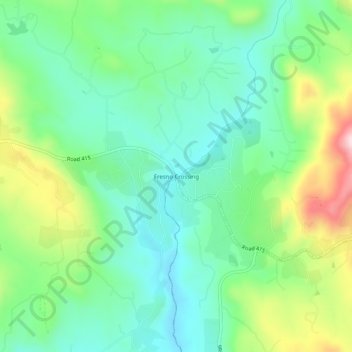 Carte topographique Fresno Crossing, altitude, relief