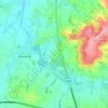 Carte topographique Le Pureau, altitude, relief