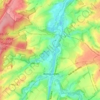 Carte topographique Pied d'Eau, altitude, relief