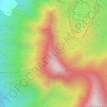Carte topographique Gunung Sagara, altitude, relief