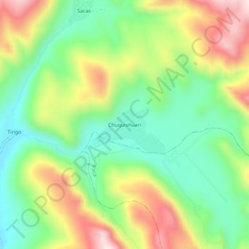 Carte topographique Chuquishuari, altitude, relief