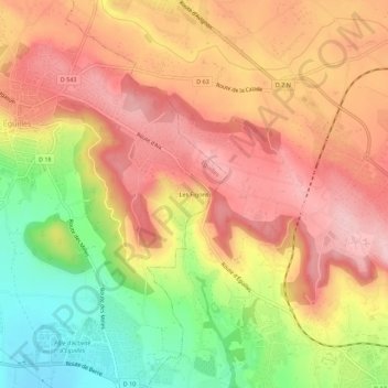 Carte topographique Les Figons, altitude, relief