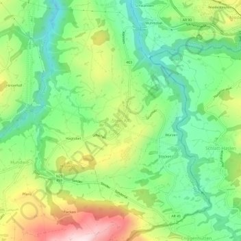 Carte topographique Stein AR, altitude, relief