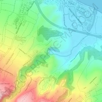 Carte topographique Cascade Niagara, altitude, relief