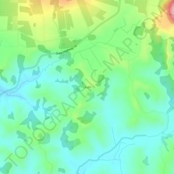 Carte topographique Otuhi, altitude, relief