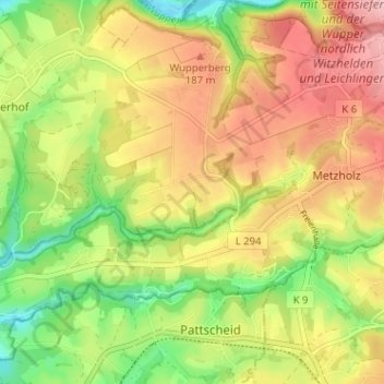 Carte topographique Neuwinkel, altitude, relief