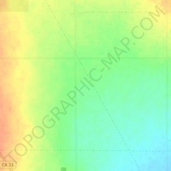 Carte topographique Kettleman Plain, altitude, relief