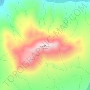 Carte topographique Dark Mountain, altitude, relief