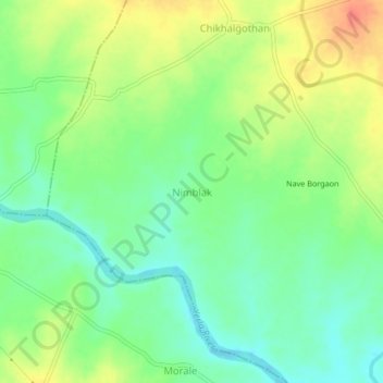 Carte topographique Nimblak, altitude, relief