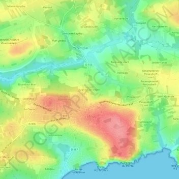 Carte topographique Manoir de Treyer, altitude, relief